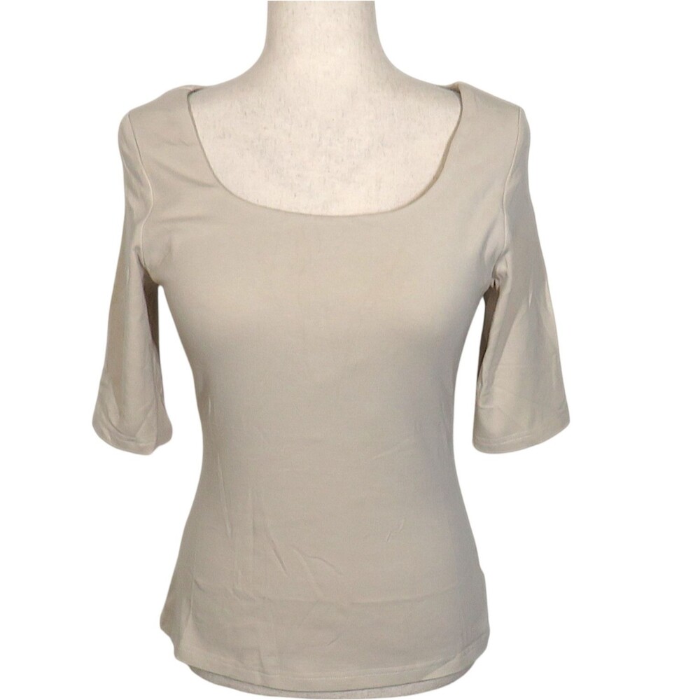 OGL LiteWarm Essential Square Neck Elbow Length Sleeve Brami Top Misty Mist Sz M